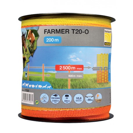 Taśma FARMER T20-O 20mm/200m żółto-pomarańczowa